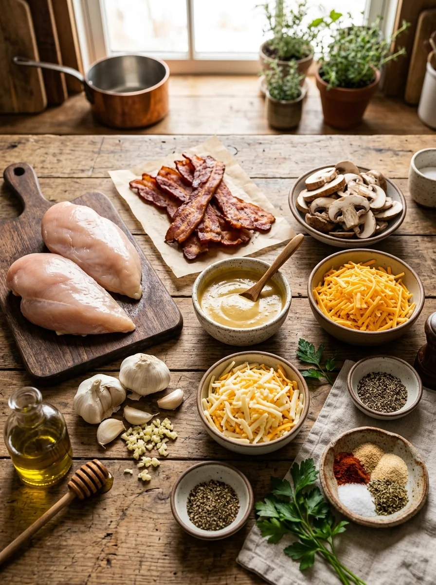Ingredients needed to make homemade Alice Springs chicken