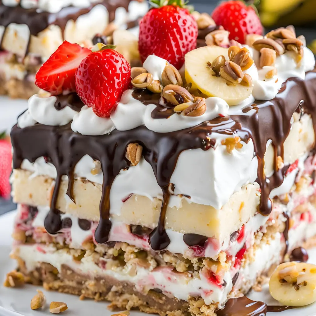 No-Bake Banana Split Cake