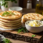 cottage cheese flatbread recipe served on table