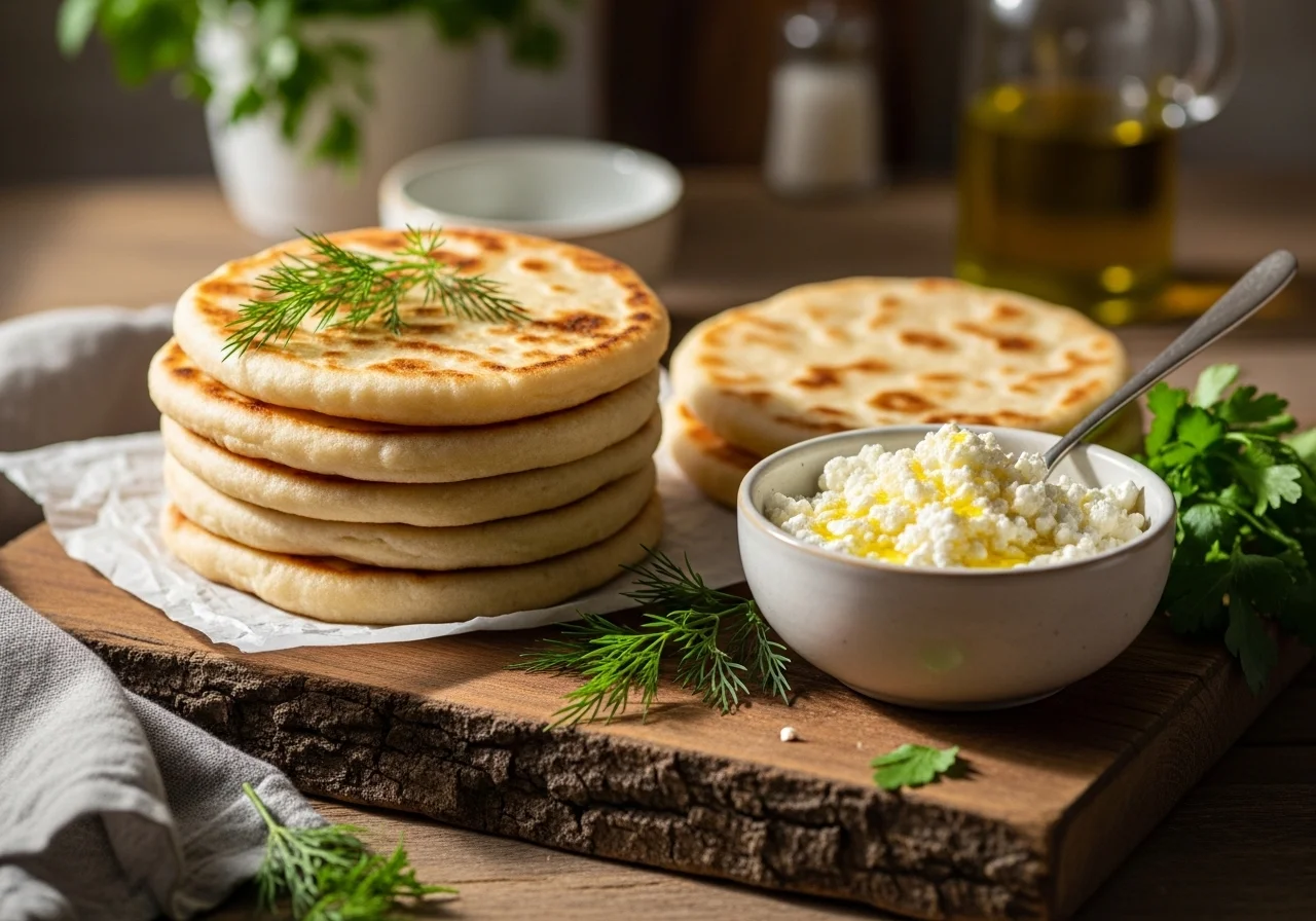cottage cheese flatbread recipe served on table