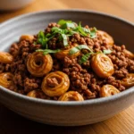ground beef with soy curls recipe healthy high protein meal