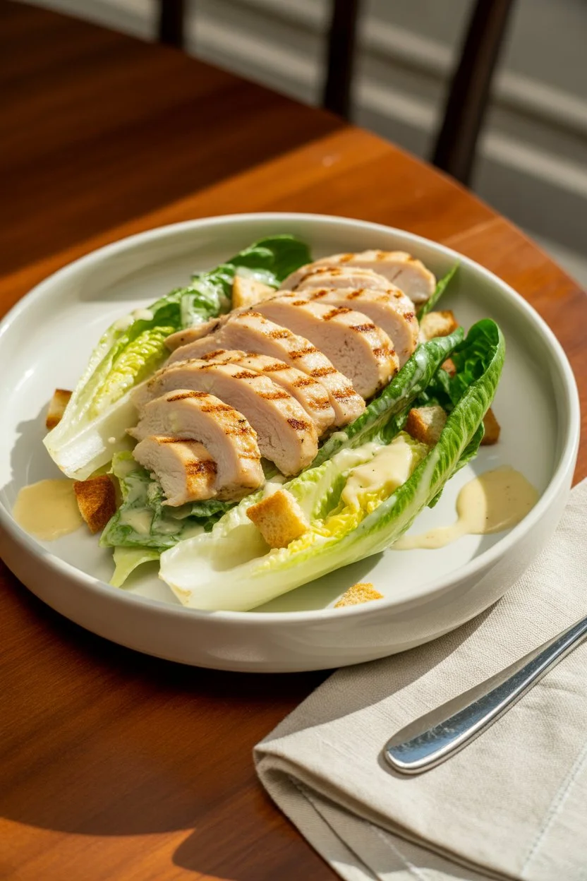 Salad without raw egg yolks.