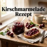 Kirschmarmelade Rezept fertig serviert auf Frühstückstisch